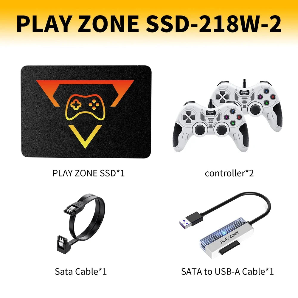 PlayZone 1TB  Gaming SSD Game Console 80+Emulator for PS5/PS4/Switch/XBOX/PS3/PS2 with 16191 AAA&3D&Retro Game for Win PC/Laptop
