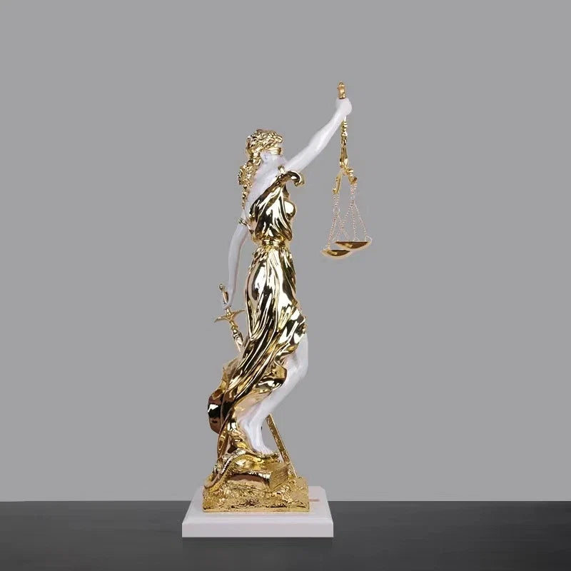 Goddess of Justice and Justice Sculpture Fairness Justice Statue Lawyer's Office Legal Scale Decoration Living Room Decoration