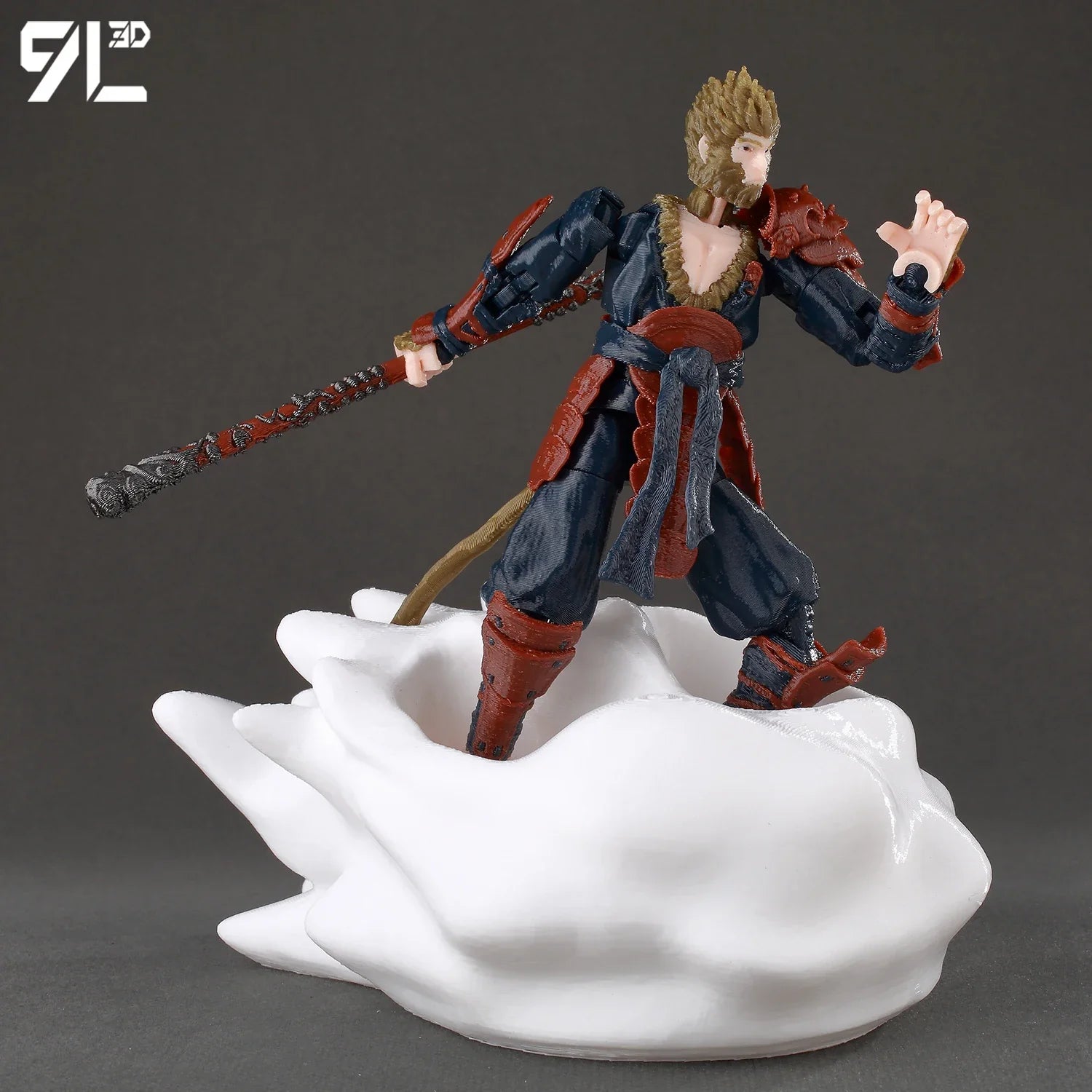 9L3D Lucky13 Figure Dummy13 T13 Anime Action Wukong Cloud Ride Model Black Myth Inspired Flying Stand Decor Desk Collection Toys