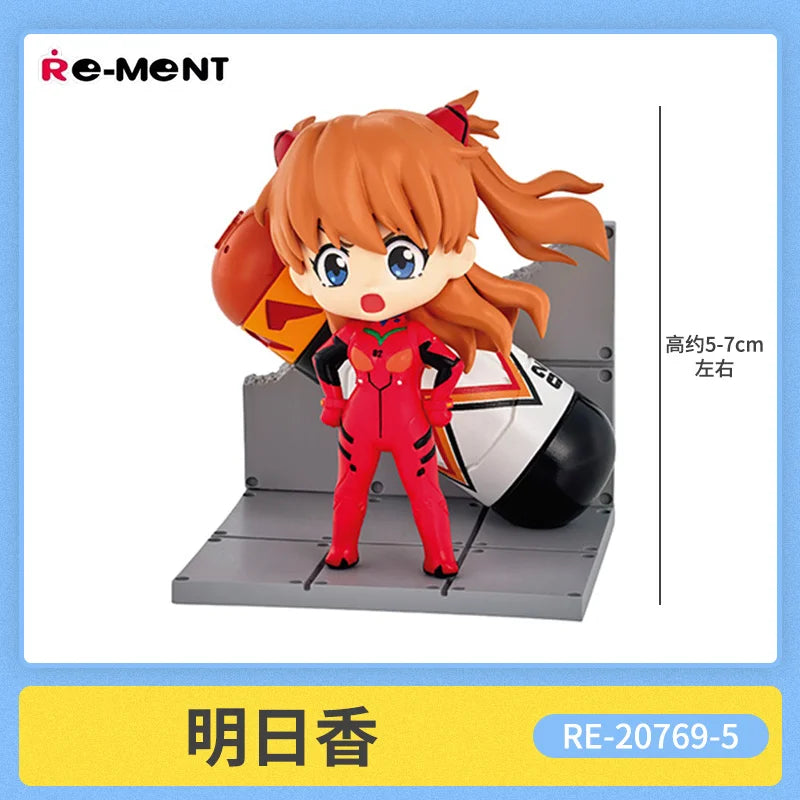 Re-Ment Anime Eva Ayanami Rei Asuka Q-Version Kawaii Pvc Action Figure Model Statue Desk Decor Collectible Toy Gift