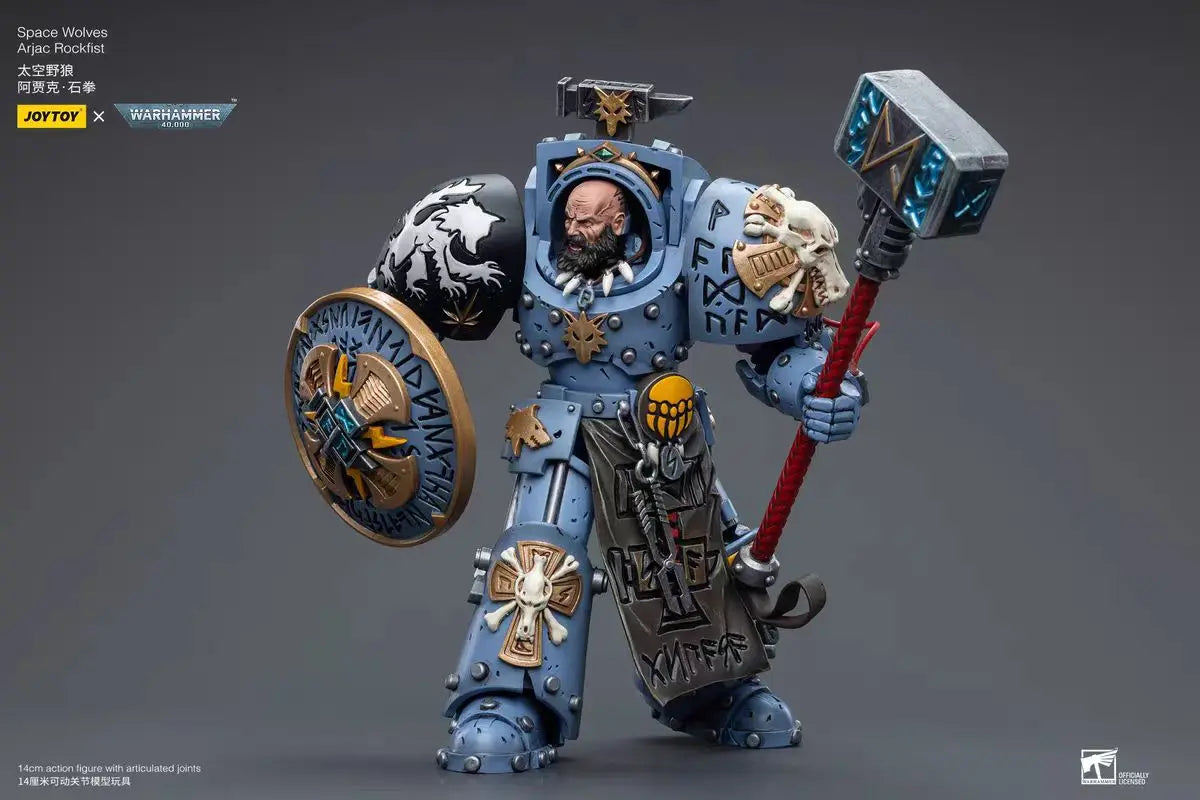 【In Stock】JOYTOY Warhammer 40K Space Wolves Arjac Rockfist 1/18 Action Figures Models Toys Collection