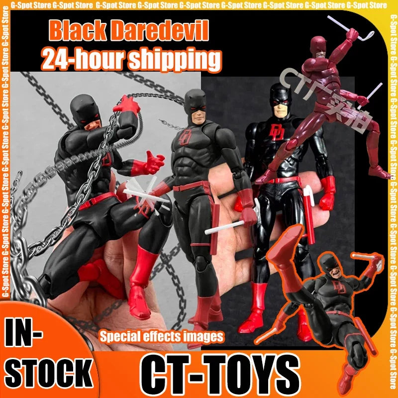 HOT 2025 Ct Toys Daredevil Black Red Mafex 223 Figure Comic Version SHF Anime Action Figure Figurine Statue Model Gifts Kids Toy