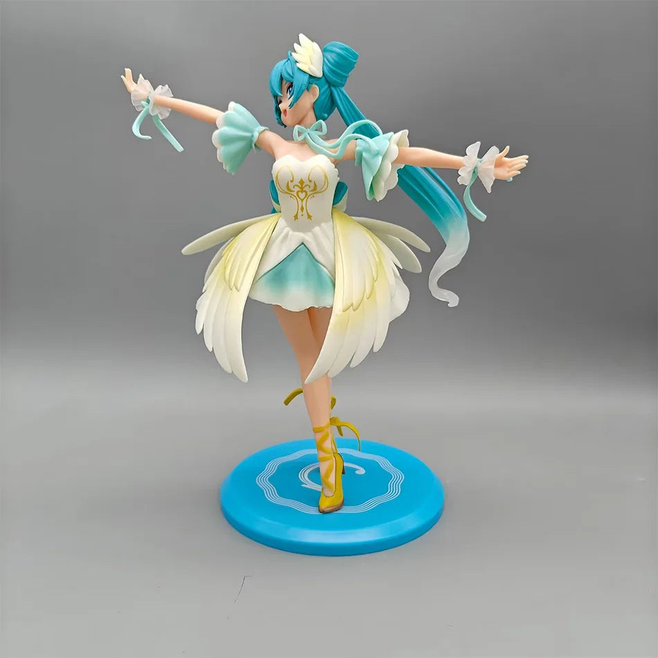 New Noble and Elegant Swan Ballet Hatsune Miku Pvc Character Model Ornament Animation Collector Statue Desktop Decoration