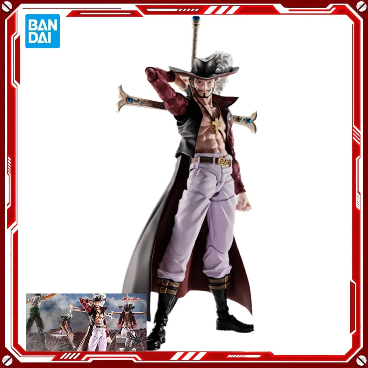 Genuine Bandai Original Banpresto Figure Model Kits SHF Anime Figures One Piece 16.5cm Dracule Mihawk Action Model Toys Gift