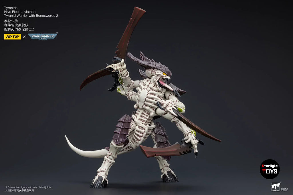 JOYTOY 1/18 Action Figure Warhammer 40K Tyranids Hive Fleet Leviathan Tyranid Warrior with Boneswords 2 Toys Model Gifts