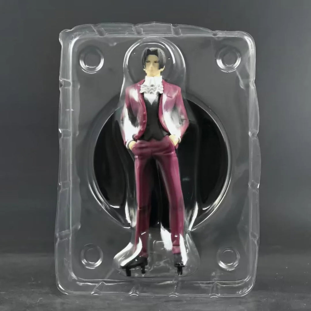 18CM Anime Gyakuten Saiban Mitsurugi Reiji Figure Game Doll Toy Model Doll Standing Naruhodo Ryuichi Aciton Figure PVC