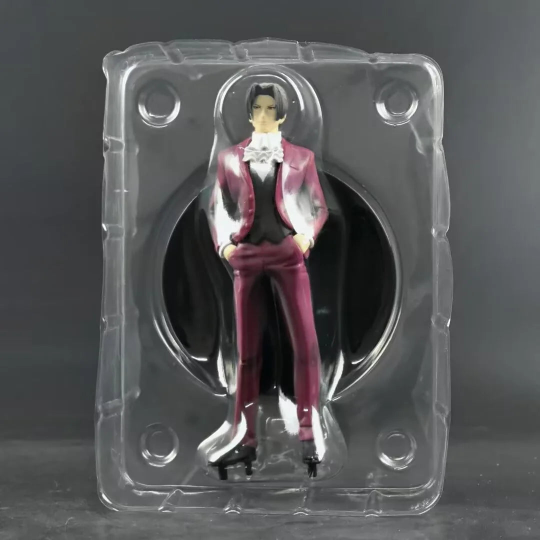 18CM Anime Gyakuten Saiban Mitsurugi Reiji Figure Game Doll Toy Model Doll Standing Naruhodo Ryuichi Aciton Figure PVC