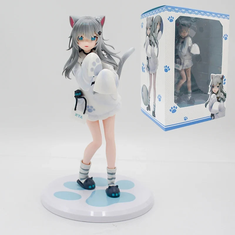 20cm Nachoneko Channel Anime Girl Figure Nachoneko Hennyano Action Figure Cute Cat Kanako Figurine Collectible Model Doll Toys