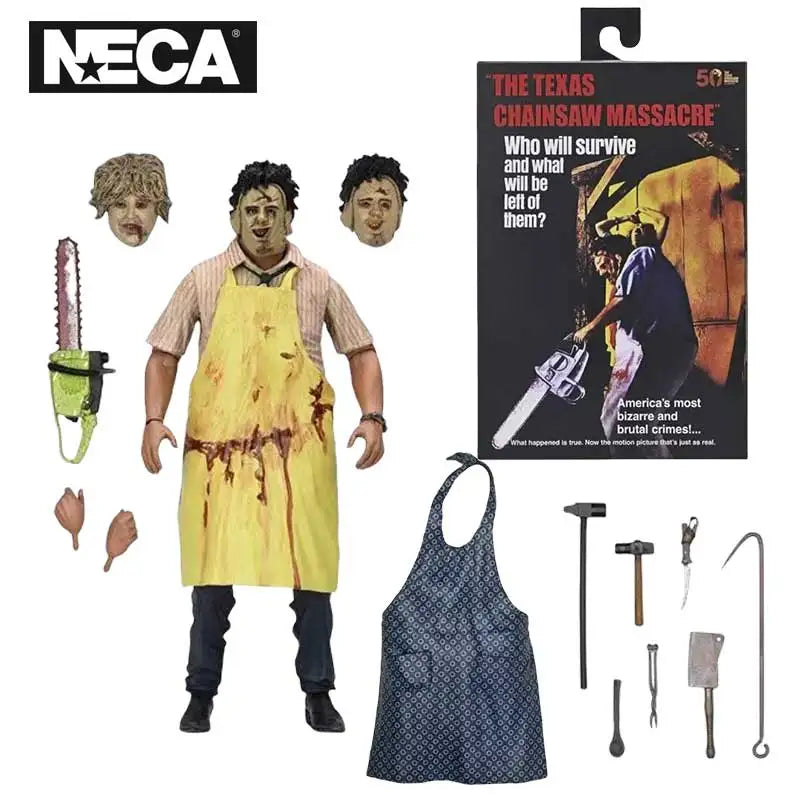NECA 41607 Toys Texas Chainsaw Massacre Clothed Action Figure Leatherface 50th Anniversary 18 cm Original Model Anime Doll Gifts