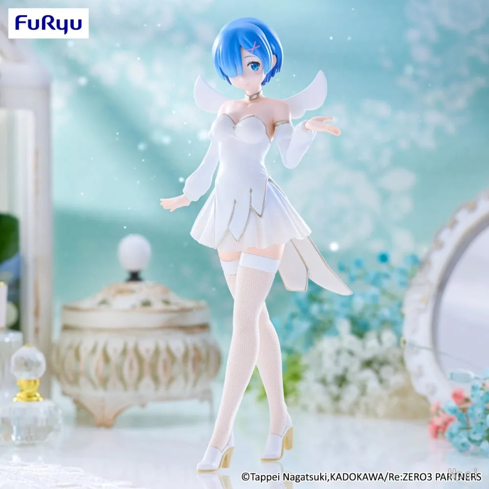 In Stock FuRyu Original Genuine Re: Life A Different World From Zero Rem Little Wings Ver 25cm Model BiCute Pure Figure Toy Gift