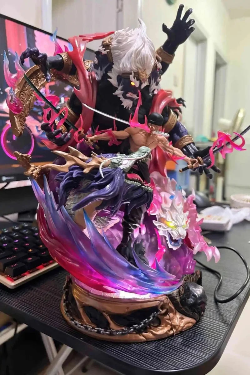 21cm One Piece Figure Roronoa Zoro Model Toy Animation Action Figure King of Hell PVC Effigy Collection Decoration Desktop Gift