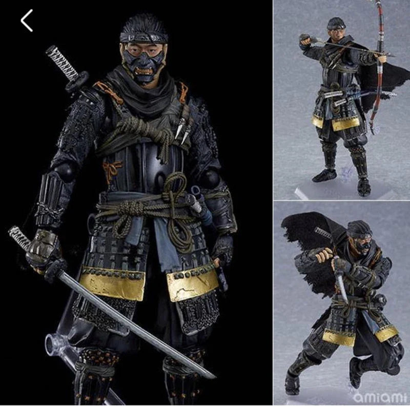 Original figma 509 Ghost of Tsushima Jingren Black Samurai 1/12 PVC Action Figure Toy Model 15.5 cm Collectible Decoration Gift
