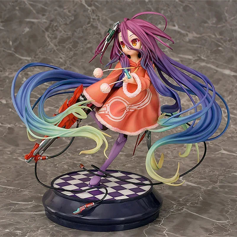 No Game No Life Figures Zero Shiro Stephanie Dola 22cm Anime Model Dolls Figurines Action  Schwi Jibril Fairy Shampoo Figurine