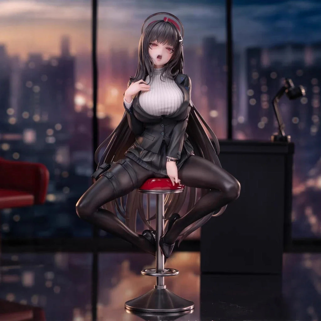 Blue Anime Girl Figure Desktop Decoration Gng PC Case Ornament Constant orm School Girl Collectible Statuette PVC Model