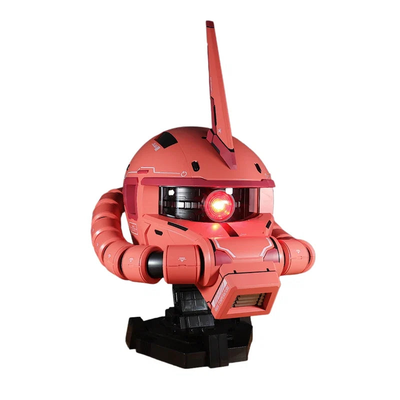 In Stock Bandai Char's Zaku Helmet, BN HEAD Oversized LED Light Up Collectible, Gundam Anime Decor Gift for Men