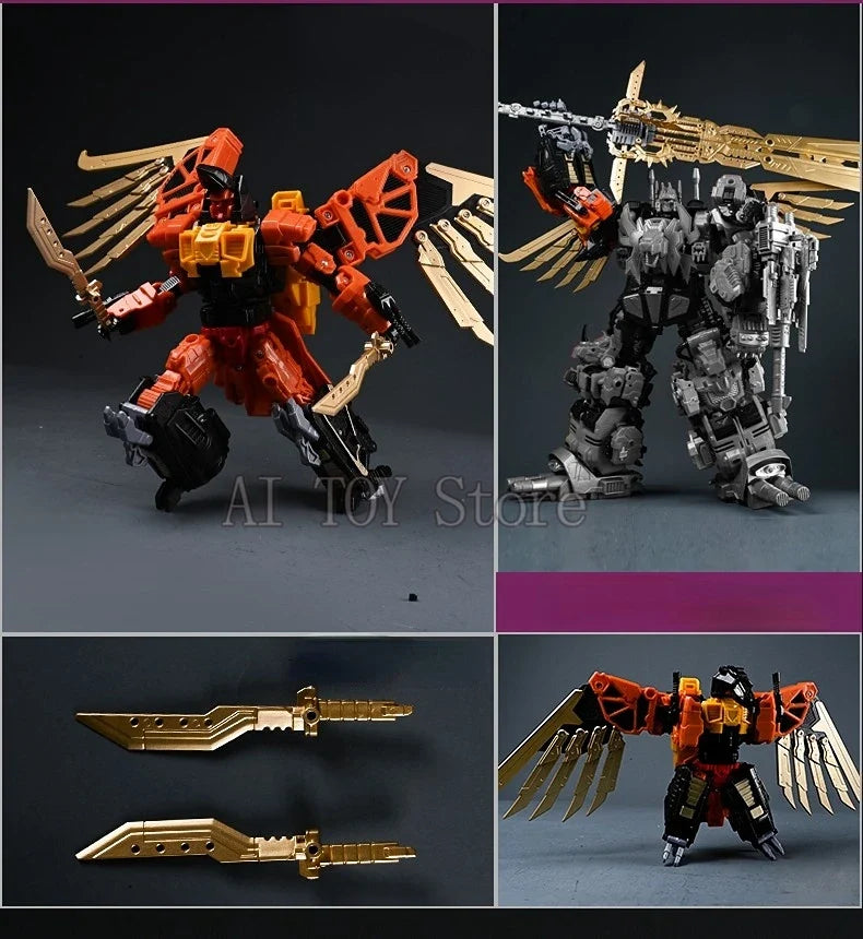 JinBao Predaking Transformation Cool Anime  5 in 1 Action Figure Robot Car Military Tank Model Toys Gifts Onslaugh Oversize 43CM