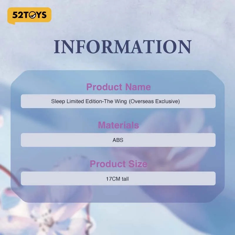 52TOYS Sleep Limited Edition- The Winged Elf, Cute Figures, Collectible Toy Desktop Decoration, Height: about 17cm/6.6inch