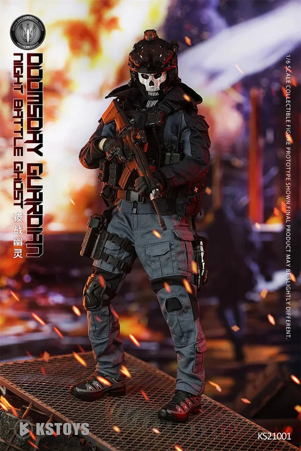 FLAGSET KSTOYS KS21001 1/6 Scale Night Battle Ghost Military Male Soldier with Weapons Full Set 12" Action Figure Model Toys