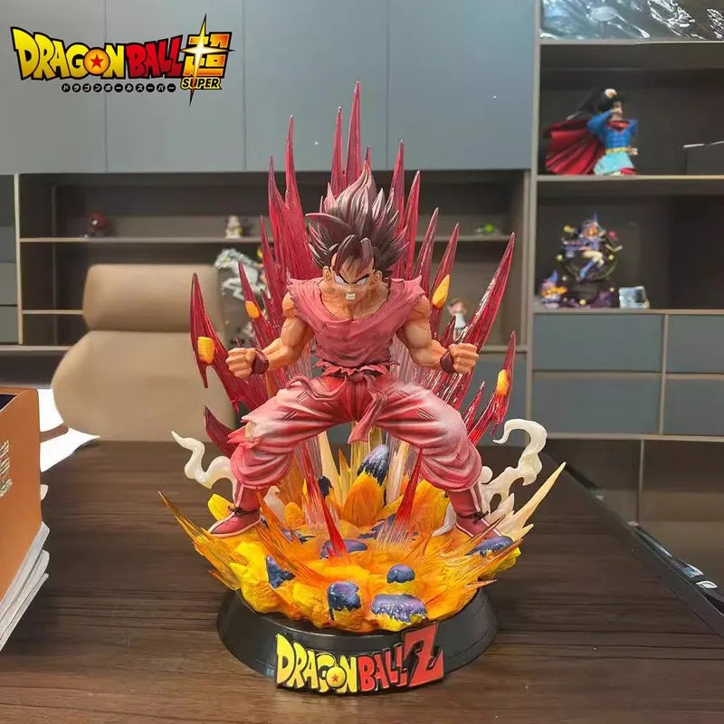 40cm Anime Figure Dragon Ball Super Saiyan God Red Kaiouken Goku Explosive Goku Statue Pvc Model Figurine Toys Action Figures