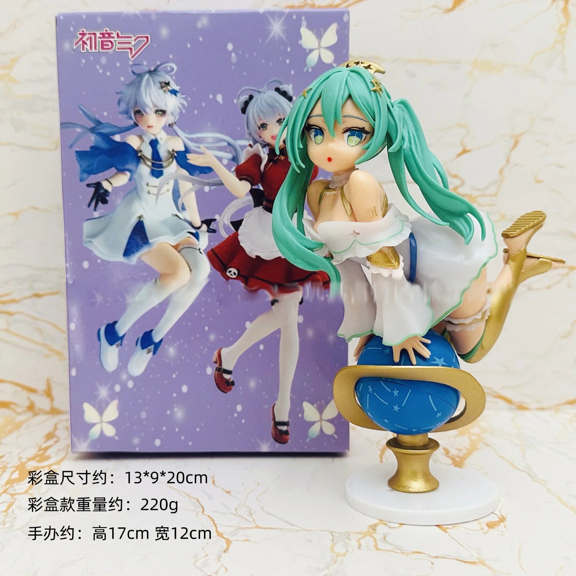 16CM Anime Hatsune Miku Figure Glittering Star ver 39th Anniversary Globe Scene Model Toy Gift Collection Action Figure PVC