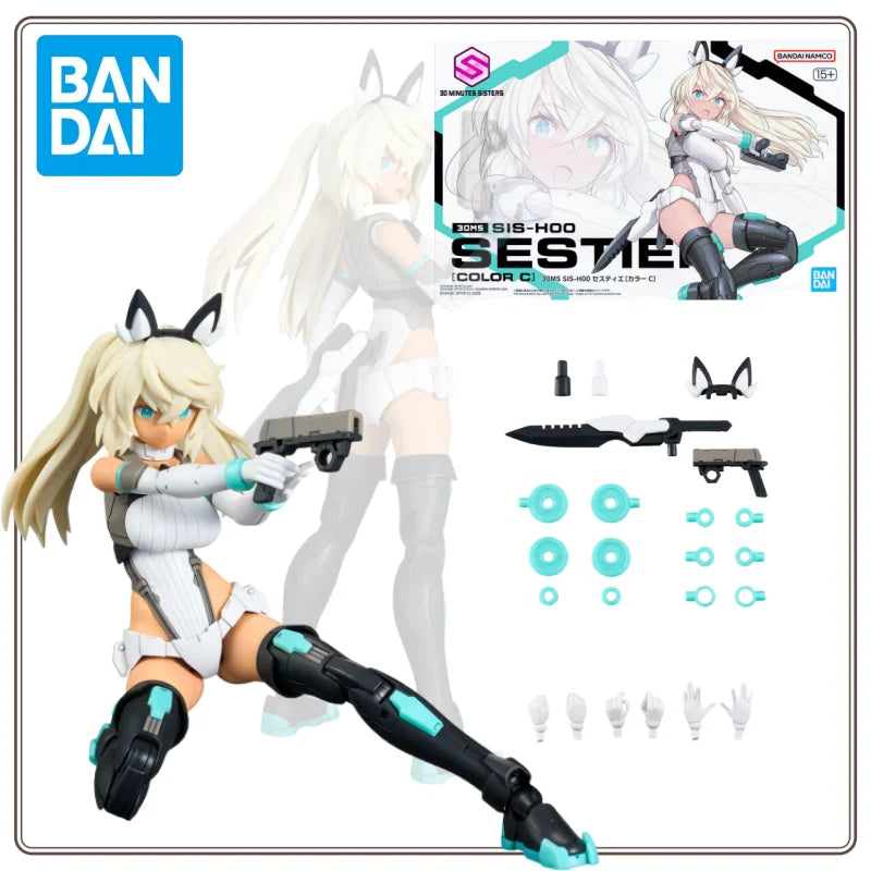 Bandai Original Genuine 30MS Model 30 Minutes Sisters SIS-H00 Sestie Color C Mecha Girl Assembly Models Toys Action Figures Gift