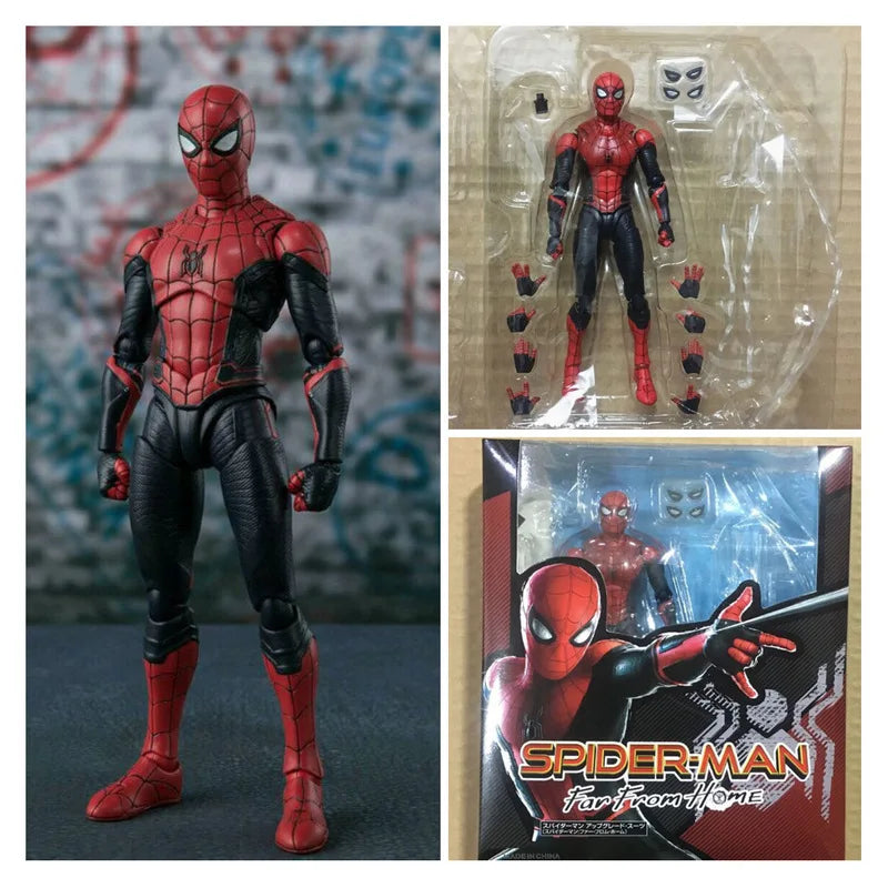 SHF Avengers Spider Man Mobile Handheld Model Action Figure Upgrade Battle Dress Version Collectible Toy for Fans