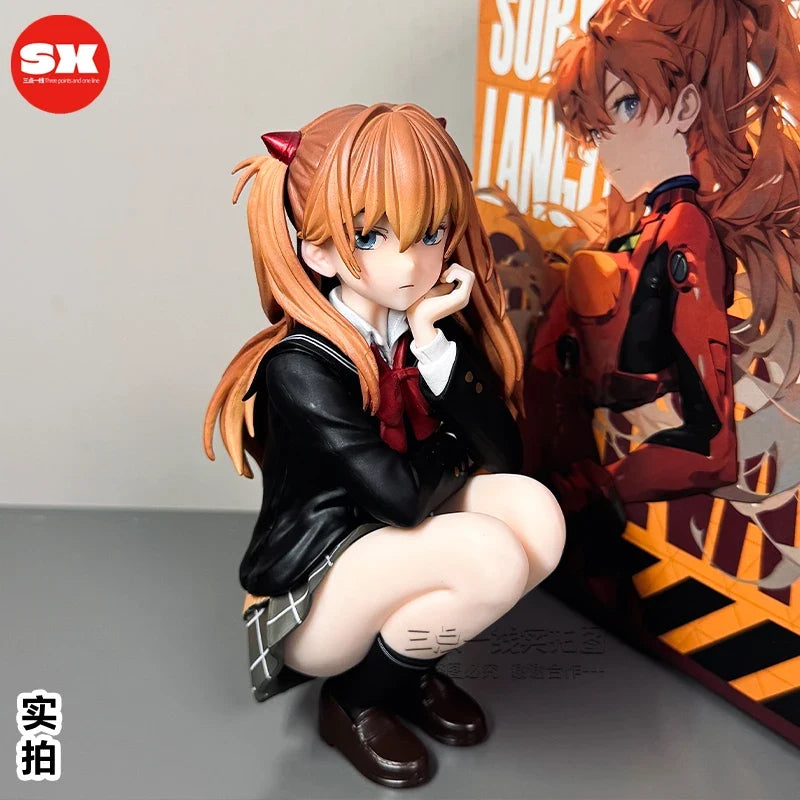 Asuka Langley Soryu Action Figure College Wind Beautiful Young Girl Computer Case Collection Model