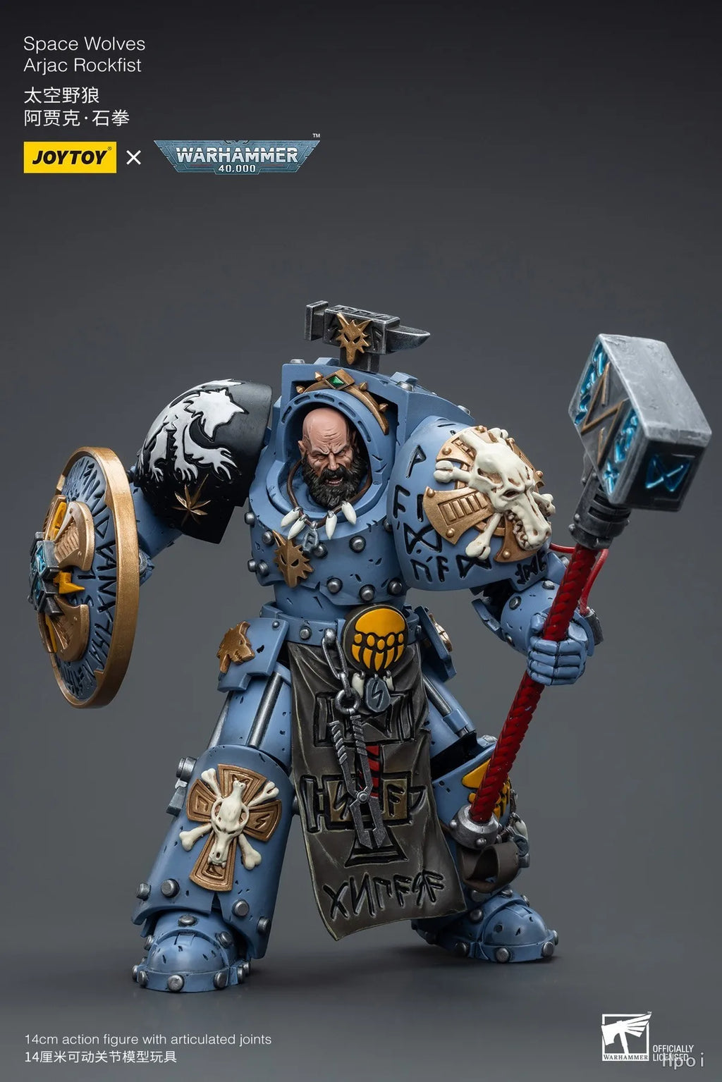【Original】JOYTOY 1/18 Action Figure Warhammer 40K Space Wolves Arjac Rockfist Toy Model