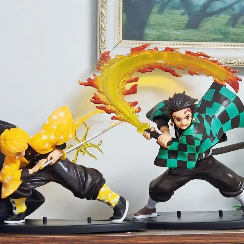 22cm Anime Demon Slayer Figure Kimetsu No Yaiba Tanjiro Kamado Hinokami Kagura Action Figure Figurine Toys Model Boys Gift