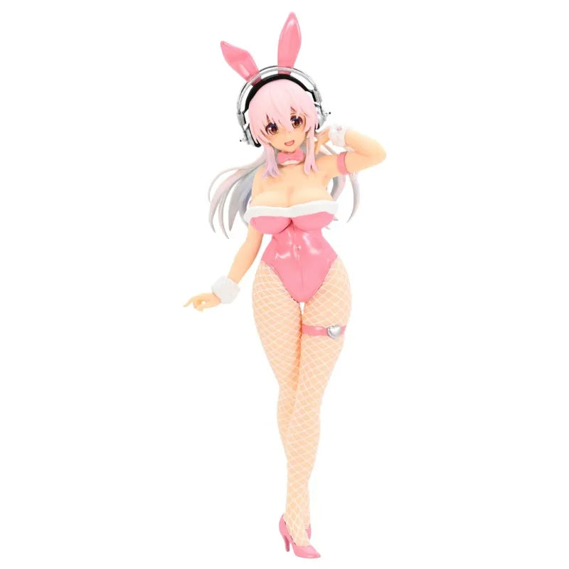 In Stock Genuine FuRyu SoniComi (Super Sonico) Sonico BiCute Bunnies Pink Rabbit Ver Anime Figure Garage Kit Anime Cartoon