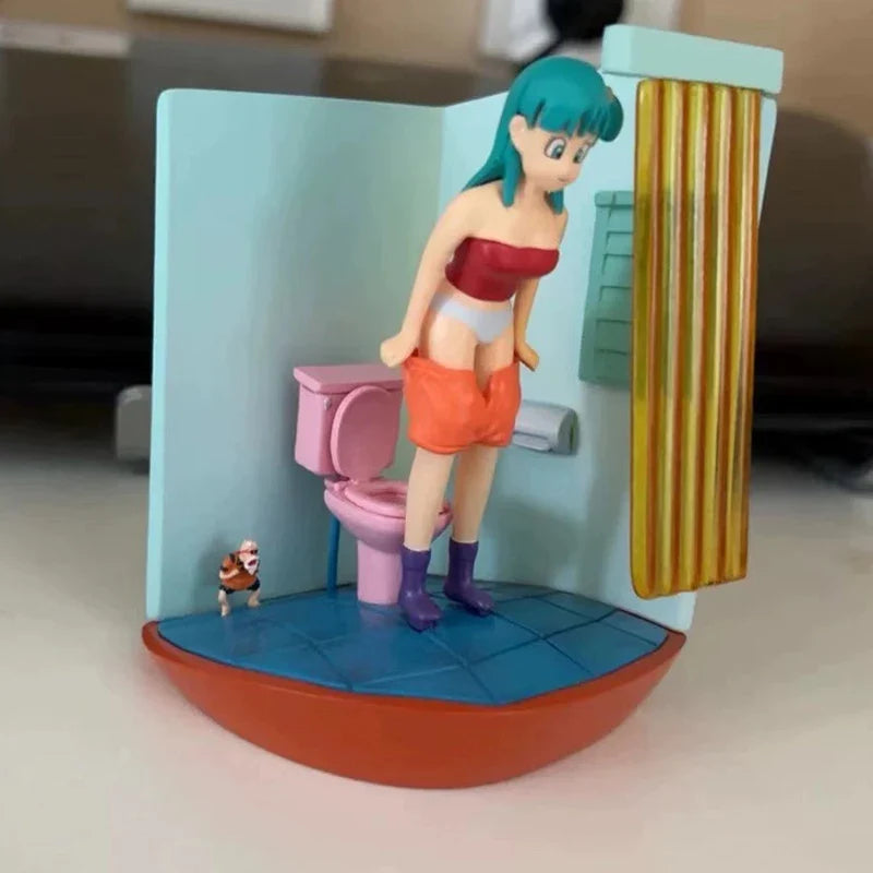 Dragon Ball Anime Figure Bulma Action Figures Master Roshi Toilet Peep Statue PVC Model Doll Collection Decor Toy Birthday Gifts