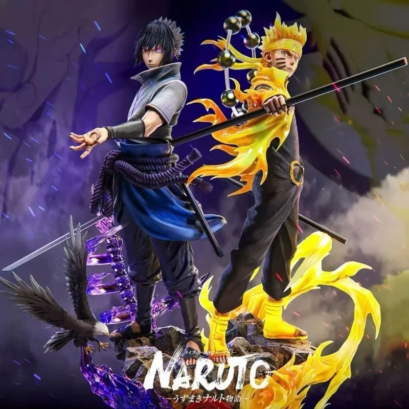 Bandai Action Anime Figure NARUTO Uchiha Madara Sasuke Model Doll Ornaments Collection Decoration Toy Children's Gifts Japanese