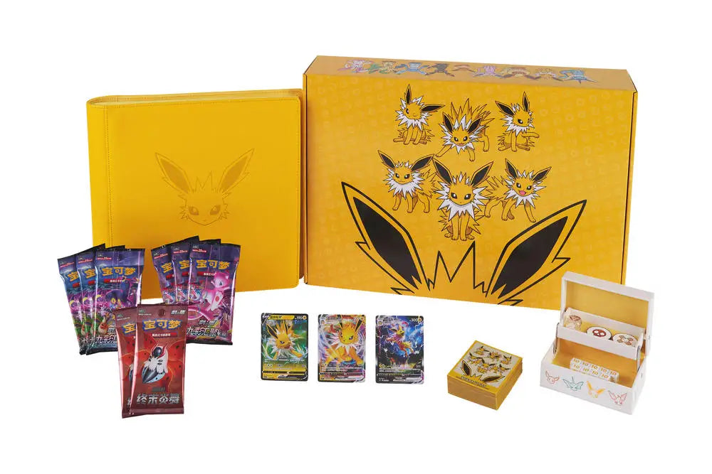 Pokemon TCG Eeveelution Gift Box, 100% Original Jolteon Vaporeon Flareon Card Set, Advanced PTCG Collectible Cards Gift fun hot