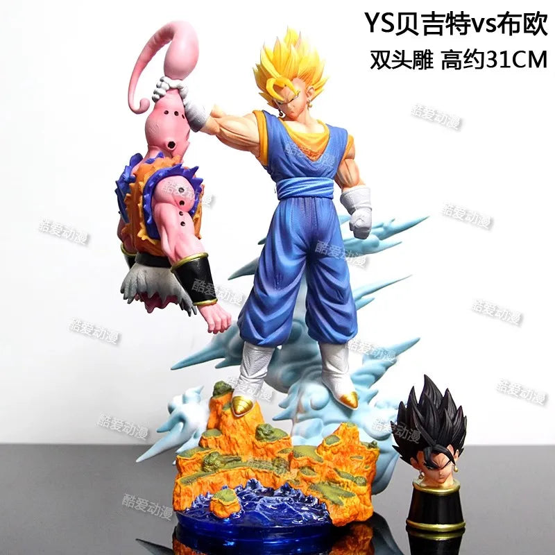 NEW Super Saiyan Goku Vs Majin Buu Figure Son Goku Dragon Ball Anime Figures 31cm Statue Collection Model Kids Toy Birthday Gift