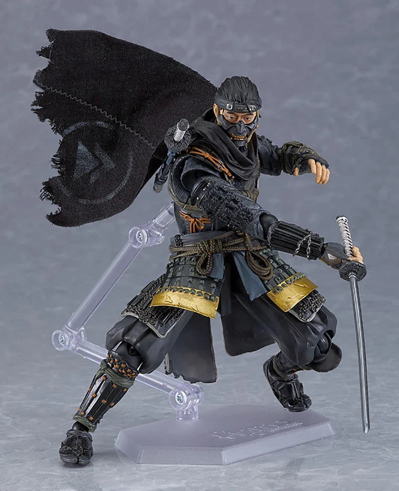 Original figma 509 Ghost of Tsushima Jingren Black Samurai 1/12 PVC Action Figure Toy Model 15.5 cm Collectible Decoration Gift