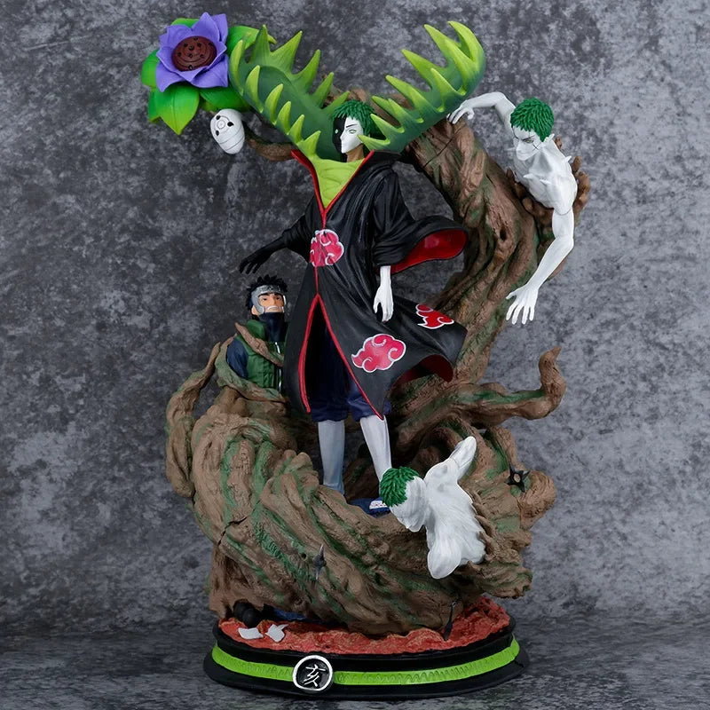 32cm Naruto Akatsuki GK Tobi Obito Zetsu Dual Head Sculpture Figure Model Anime PVC Statue Collection Desktop Decor for Gift Toy