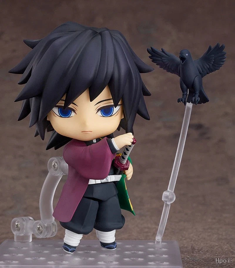 10CM Anime Figure Q VersionTomioka Giyuu Movable Demon Slayer Model Dolls Toy Gift Collect Boxed Ornaments PVC  Material