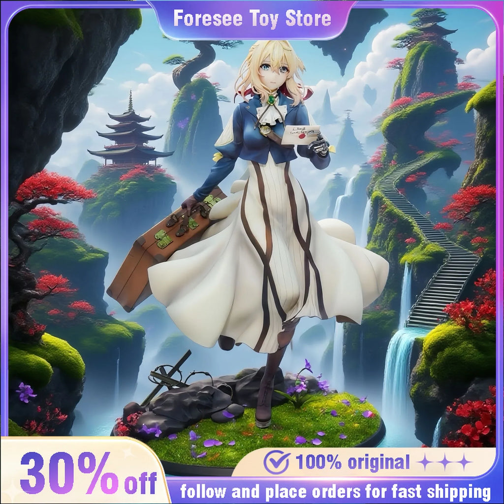 27cm Violet Evergarden Anime Figures Beautiful and Pure Girl Gk Model Desktop Ornament Decorations Best Rare Gifts for Children
