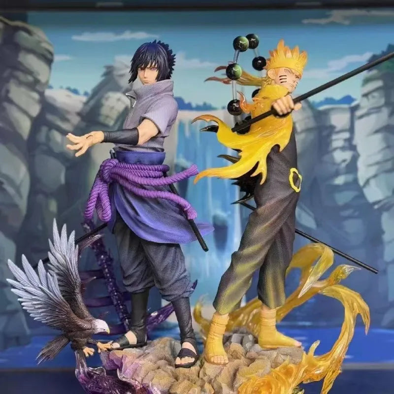 30cm Naruto Shippuden Figurine Naruto Uzumaki Uchiha Sasuke Japanese Anime PVC Action Figure Toy Statue Collection Model Doll