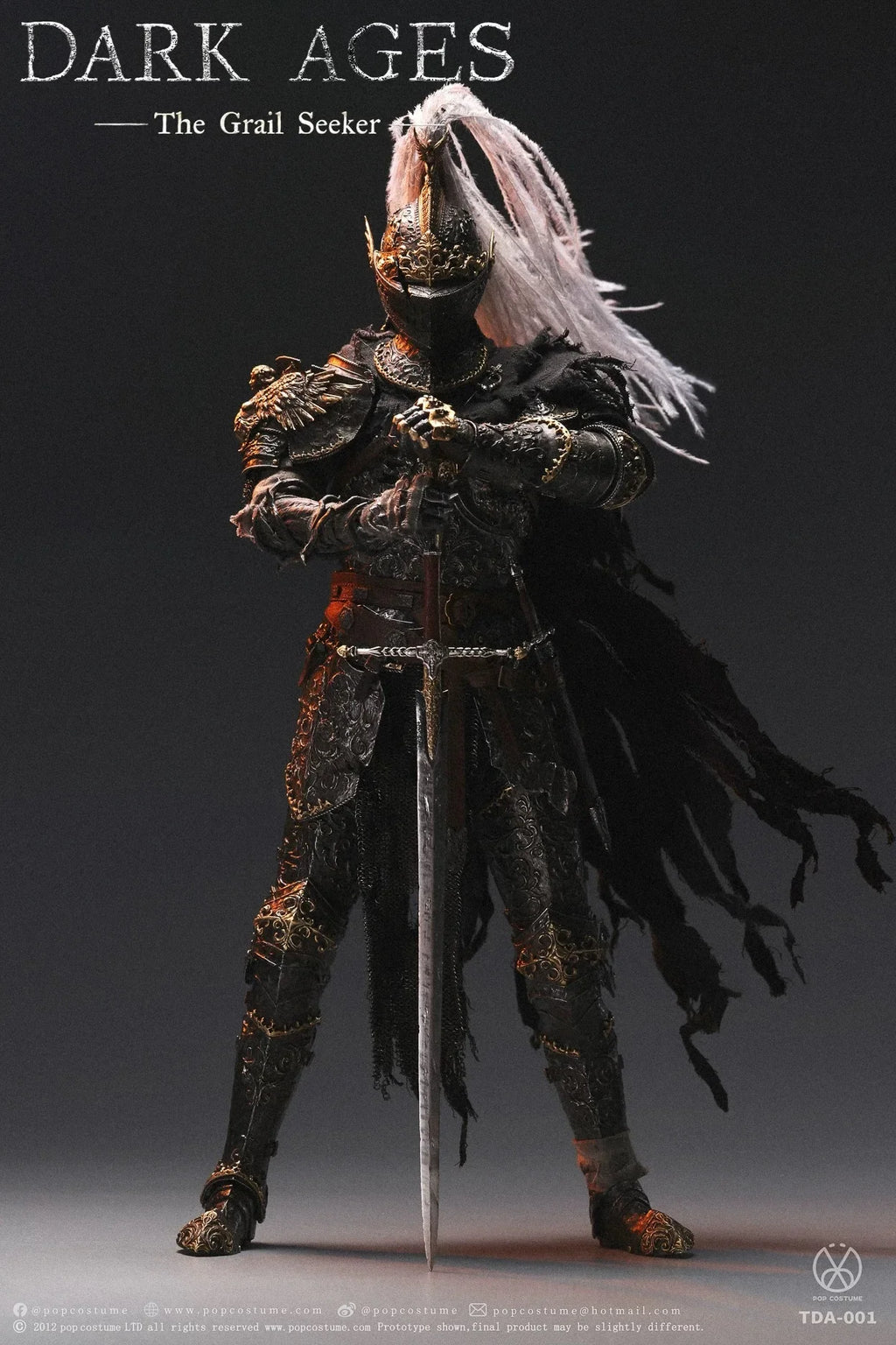 ã€Auf Lagerã€‘Original POP COSTUME TDA-001 The Dark Ages- Curse of The Grail The Dark Knight Galahad 1/6 Actionfigur