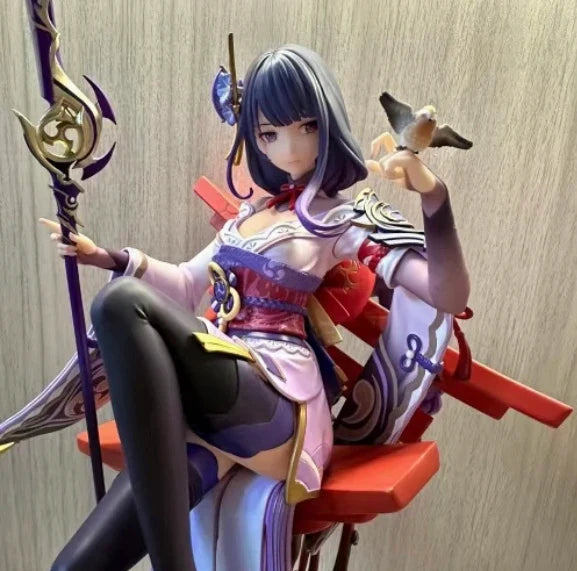 Game Genshin Impact Figure Raiden Shogun Figures Sexy Girl Beelzebul Figurine Pvc Sitting Posture Collection Statue Toys Gift