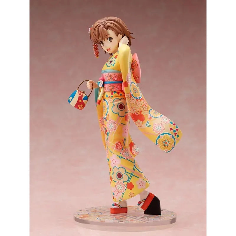 F:NEX Original:Toaru Kagaku No Railgun Misaka Mikoto kimono 24cm PVC Action Figure Anime Figure Model Toys Collection Doll Gift