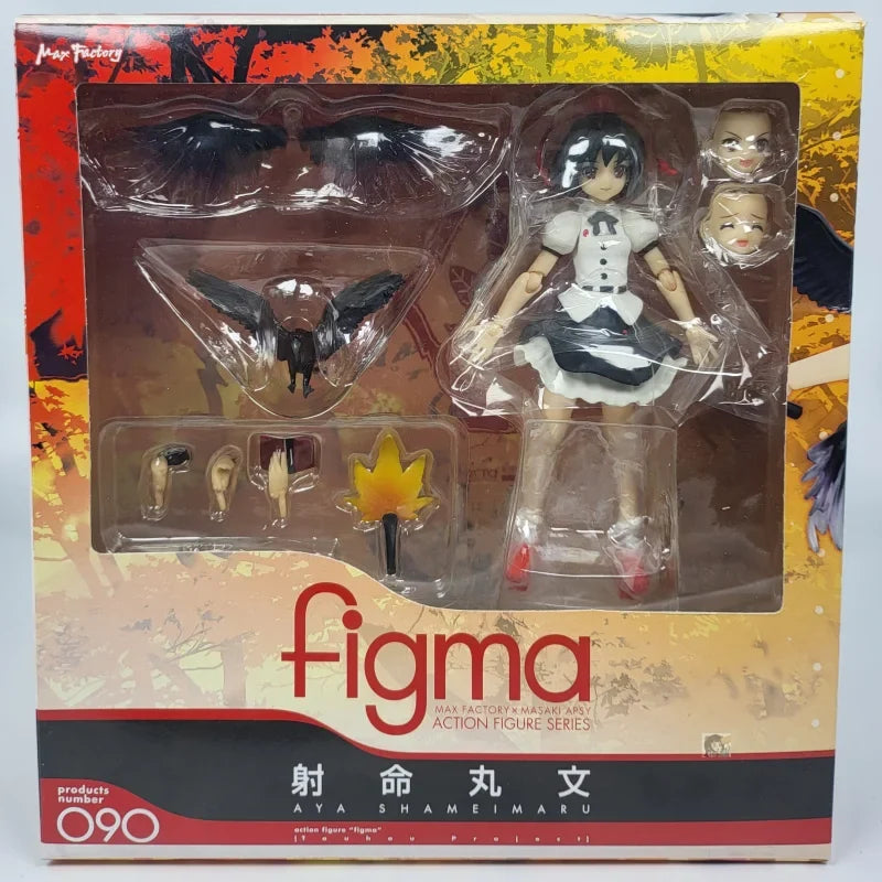 In Stock Original Max Factory Figma 090 Shameimaru Aya Touhou Project 14cm Anime Portrait Model Toy Collection Doll Gift
