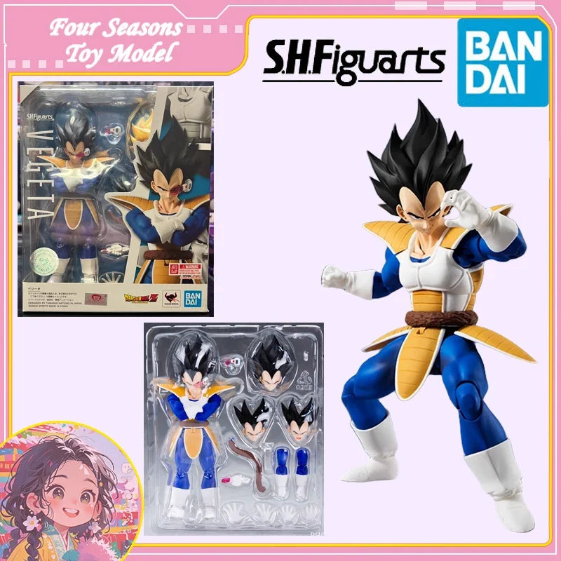 Fast Shipping Bandai Anime Dragon Ball SHF VEGETA 2.0 Original Model Toys Action Figure Collectible Ornaments Children Gift