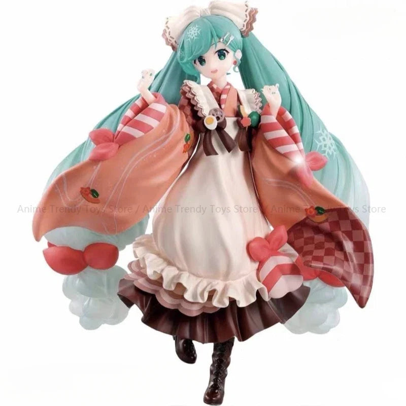 In Stock Original BANDAI Ichiban Kuji Hatsune Miku Snow Miku Kawaii Doll Genuine Anime Figures Toys for Kids Gift WY