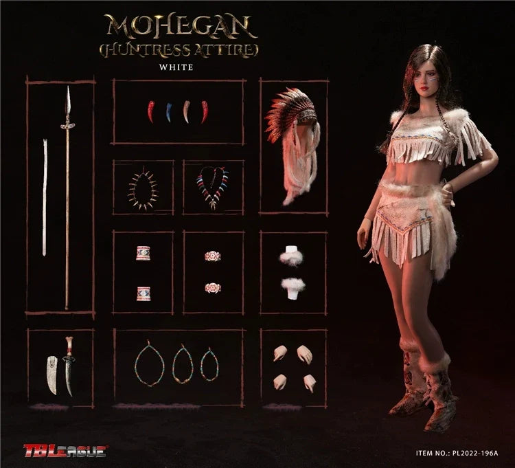 【MT】Original TBLeague PL2022-196A Mohegan Jägerin Kleidung Weiß 1/6 Actionfigur Spielzeug Modell Sammlung