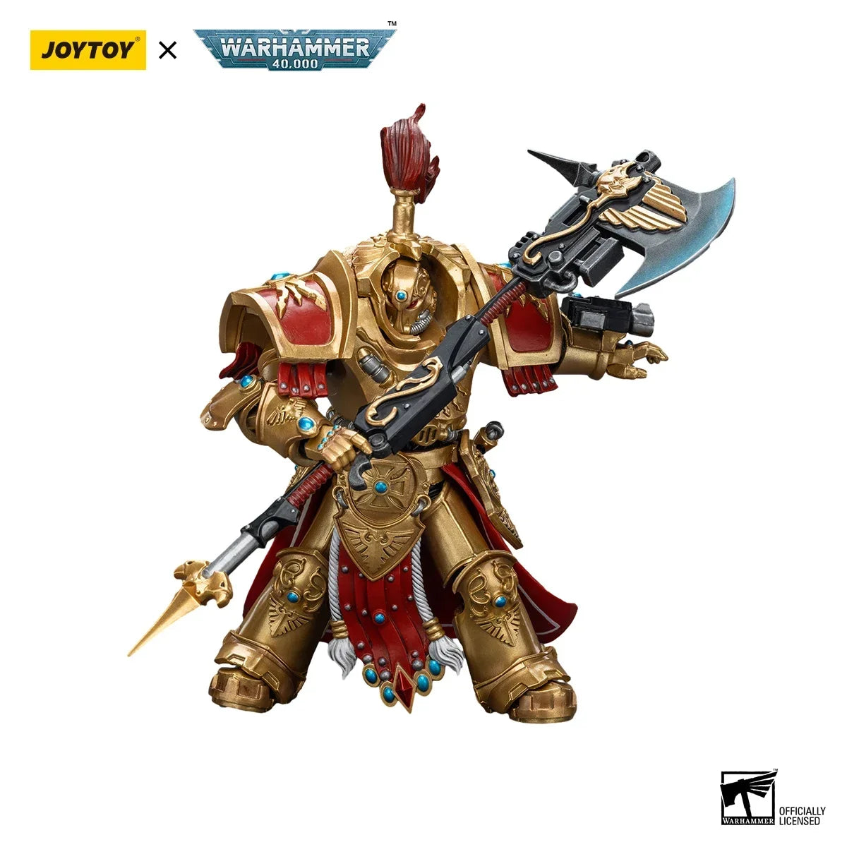 【In stock】JOYTOY Warhammer 40k 1/18 Action Figures 14cm Adeptus Custodes Allarus Custodian with Castellan Axe
