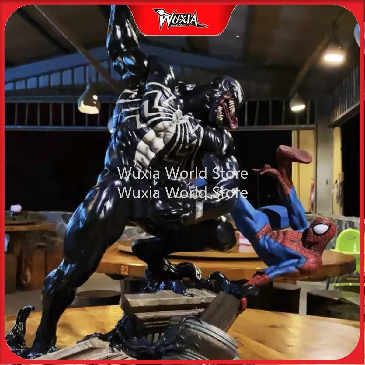 55cm Venom Battle Spider-Man Figure Marvel Anime Surroundings Figure Collection Desktop Ornament Decorations Best Gifts for Boys