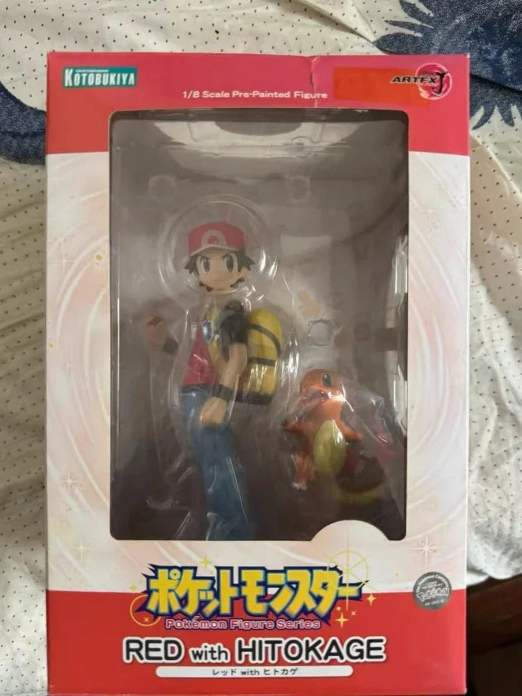 In Stock Original  1/8 ARTFX J Pokemon Series Red with Charmander  Anime Action Collection Figures Model Toys