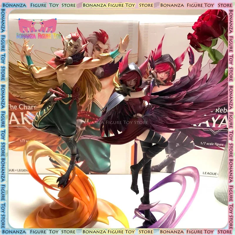 Hobbymax X League Of Legends Figurine Xayah And Rakan Action Figure Exquisite Pvc Model Room Decor Figure Toy Boy Christmas Gift